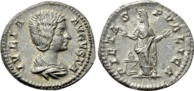 JULIA DOMNA (Augusta, 193-211). Denarius. Rome. 

Obv: IVLIA AVGVSTA. 
Draped...
