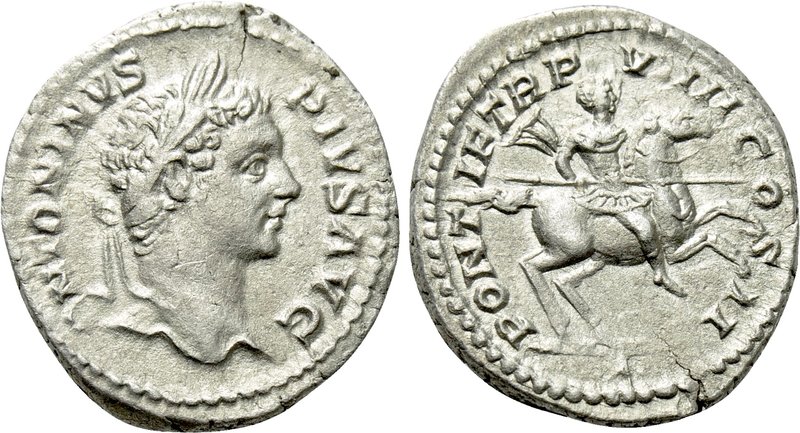 CARACALLA (193-217). Denarius. Rome. 

Obv: ANTONINVS PIVS AVG. 
Laureate hea...