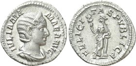 JULIA MAMAEA (Augusta, 222-235). Denarius. Rome.