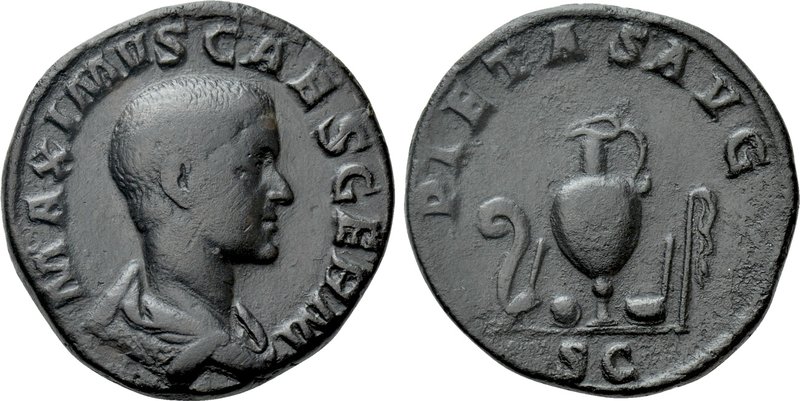 MAXIMUS (Caesar, 235-238). Sestertius. Rome. 

Obv: MAXIMVS CAES GERM. 
Bare-...