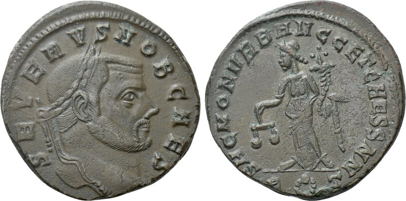 SEVERUS II (Caesar, 305-306). Follis. Rome. 

Obv: SEVERVS NOB CAES. 
Laureat...