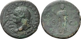 OSTROGOTHS or VANDALS. 42 Nummi on re-used Roman Imperial Bronze.
