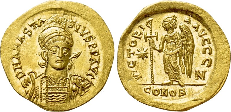 ANASTASIUS I (491-518). GOLD Solidus. Constantinople.

Obv: D N ANASTASIVS P P...