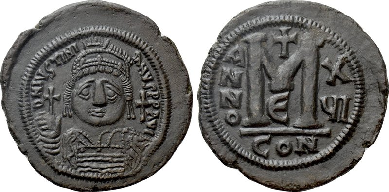 JUSTINIAN I (527-565). Follis. Constantinople. Dated RY 16 (542/3). 

Obv: D N...