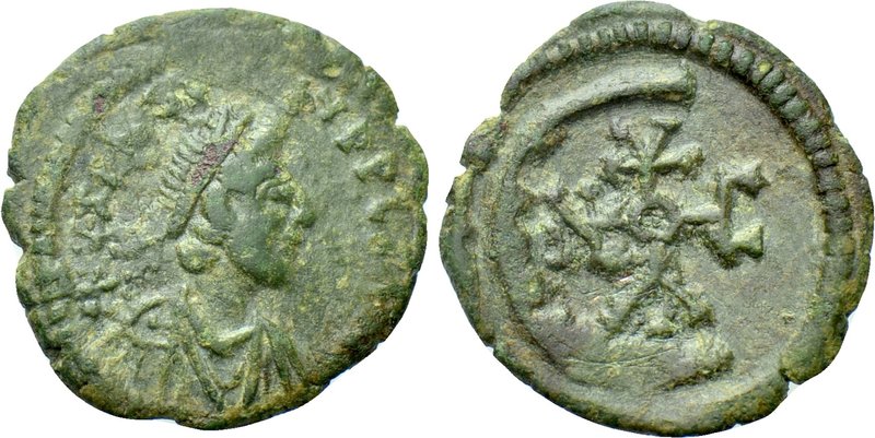 JUSTINIAN I (527-565). Pentanummium. Theoupolis (Antioch). 

Obv: Diademed, dr...