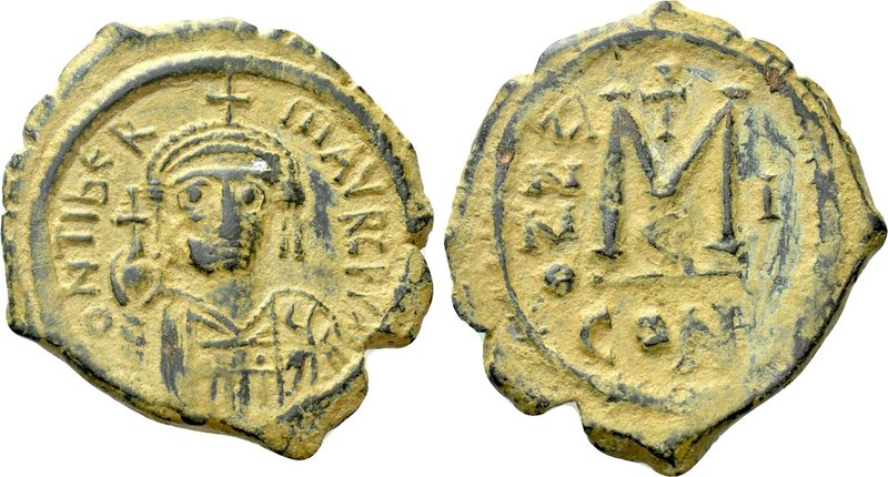 MAURICE TIBERIUS (582-602). Follis. Constantinople. Dated RY 1 (582/3). 

Obv:...