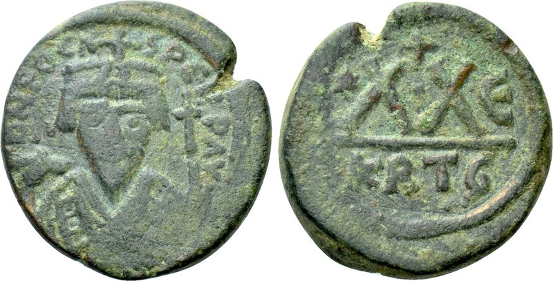 PHOCAS (602-610). Half Follis. Carthage. Dated RY 5. 

Obv: M FOCA PЄRP AVG. ...