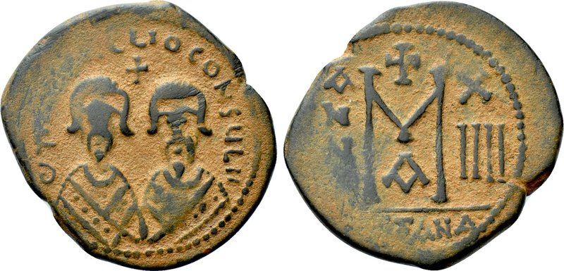 REVOLT OF THE HERACLII (608-610). Follis. Alexandria. Dated RY 14.

Obv: δMN Є...