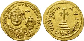 HERACLIUS with HERACLIUS CONSTANTINE (610-641). GOLD Solidus. Contemporary imitation of Constantinople.