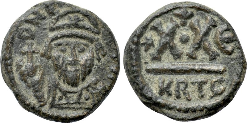 HERACLIUS (610-641). Half Follis. Carthage. 

Obv: D N ERACLIO PP AV. 
Helmet...