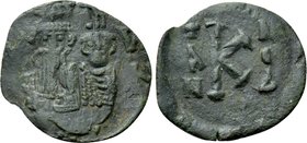 CONSTANS II with CONSTANTINE IV (641-668). Half Follis. Syracuse. Dated IY 4 (660/1).