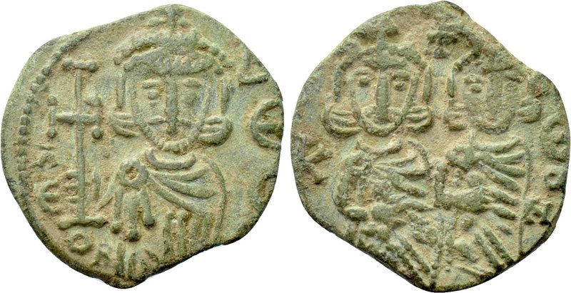 CONSTANTINE V COPRONYMUS, with LEO IV and LEO III (741-775). Follis. Constantino...
