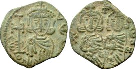 CONSTANTINE V COPRONYMUS, with LEO IV and LEO III (741-775). Follis. Constantinople.
