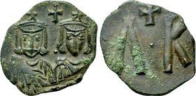 LEO V THE ARMENIAN with CONSTANTINE (813-820). Follis. Syracuse.