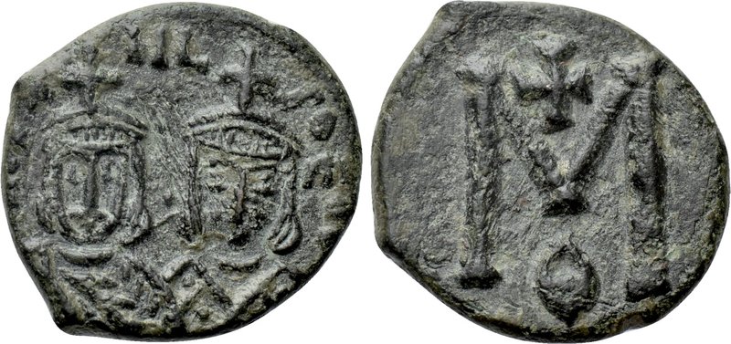 MICHAEL II AMORIANUS (820-829). Follis. Syracuse. 

Obv: MIXAHL S ΘEOF. 
Corw...