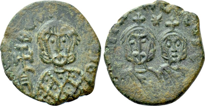 THEOPHILUS (829-842). Follis. Syracuse. 

Obv: ΘЄOFILOS ЬASIL. 
Crowned facin...