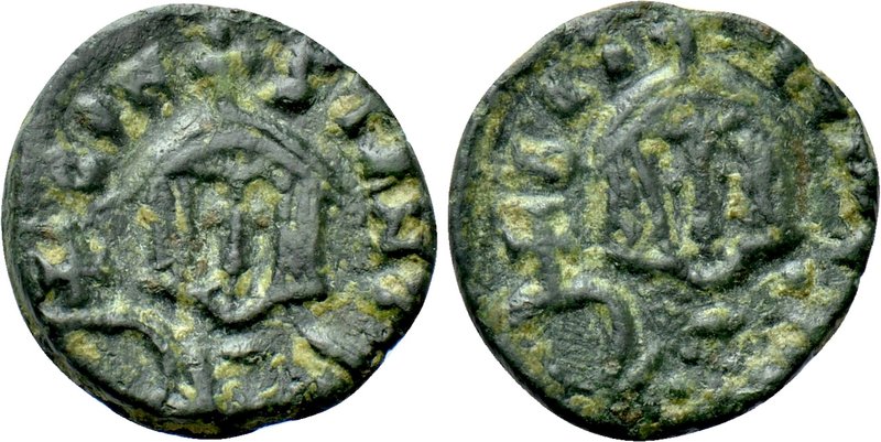 BASIL I THE MACEDONIAN with CONSTANTINE (867-886). BI (?) Tremissis. Syracuse. ...