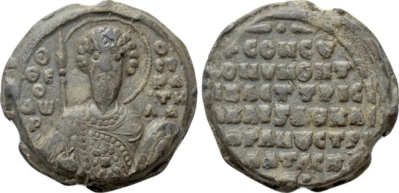 BYZANTINE SEALS. Uncertain (11th century). 

Obv: Bust of St. Theodoros with c...