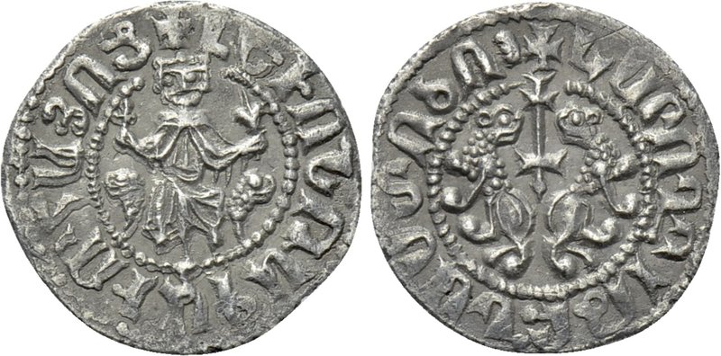 ARMENIA. Levon I (1198-1219). Half Tram. 

Obv: Crowned figure of Levon seated...