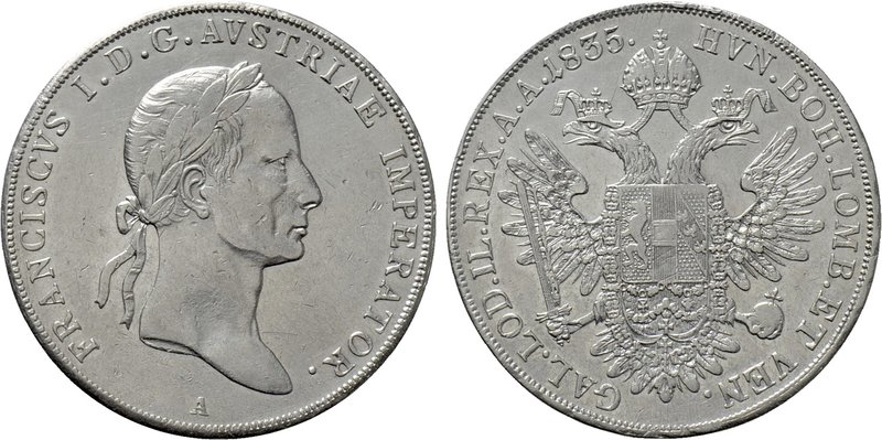 AUSTRIA. Franz I (1804-1835). Taler (1835 A). Wien (Vienna). 

Obv: FRANCISCVS...