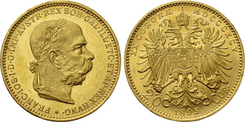 AUSTRIA. Franz Joseph I (1848-1916). GOLD 20 Corona (1895). Wien (Vienna). 

O...