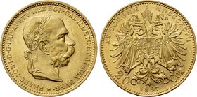 AUSTRIA. Franz Joseph I (1848-1916). GOLD 20 Corona (1897). Wien (Vienna).