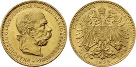 AUSTRIA. Franz Joseph I (1848-1916). GOLD 20 Corona (1898). Wien (Vienna).