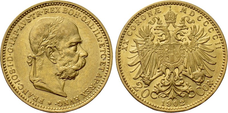 AUSTRIA. Franz Joseph I (1848-1916). GOLD 20 Corona (1902). Wien (Vienna). 

O...