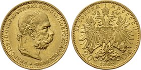 AUSTRIA. Franz Joseph I (1848-1916). GOLD 20 Corona (1902). Wien (Vienna).