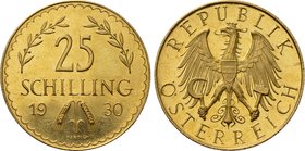 AUSTRIA. 1st Republic (1918-1938). GOLD 25  Schilling (1930). Wien (Vienna).