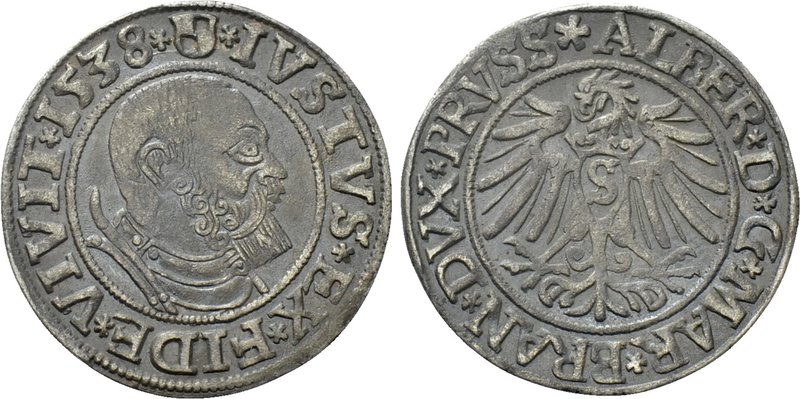 GERMANY. Prussia. Albert, Duke of Brandenburg-Ansbach (1525-1569). Groschen (153...