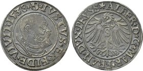 GERMANY. Prussia. Albert, Duke of Brandenburg-Ansbach (1525-1569). Groschen (1538). Königsberg.