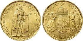 HUNGARY. Franz Joseph I (1848-1916). GOLD 20 Corona (1894 KB). Kremnitz.