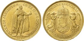 HUNGARY. Franz Joseph I (1848-1916). GOLD 20 Corona (1898 KB). Kremnitz.