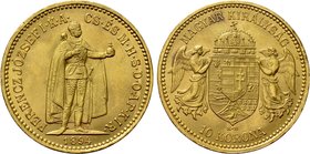 HUNGARY. Franz Joseph I (1848-1916). GOLD 10 Corona (1894 KB). Kremnitz.