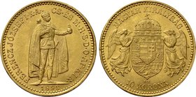 HUNGARY. Franz Joseph I (1848-1916). GOLD 10 Corona (1898 KB). Kremnitz.