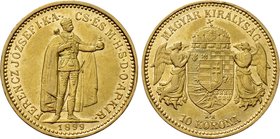 HUNGARY. Franz Joseph I (1848-1916). GOLD 10 Corona (1899 KB). Kremnitz.
