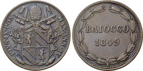 ITALY. Papal States. Pius IX (1846-1849). Biacco (1849).