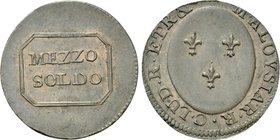 ITALY. Tuscany. Charles Louis & Maria Louisa (1803-1807). Mezzo Soldo (no date).