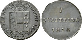ITALY. Tuscany. Leopold II (1824-1848). 1 Quattrino (1840).