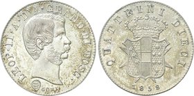 ITALY. Tuscany. Leopold II. Second Reign (1849-1859). Dieci Quattrini (1858).