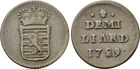 LUXEMBOURG. Joseph II (1780-1790). 1/2 Liard (1789).