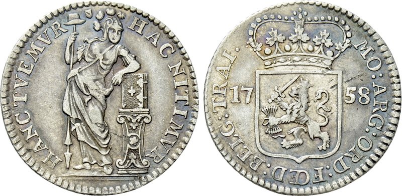 NETHERLANDS. Utrecht. 1/4 Gulden (5 Stuivers) (1758). 

Obv: MO : ARG : ORD : ...
