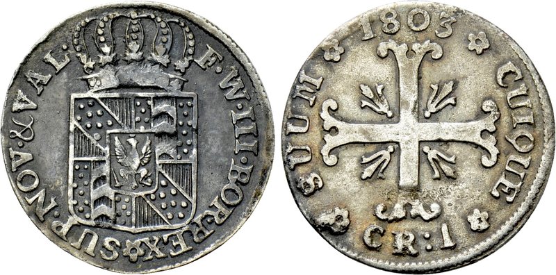 SWITZERLAND. Neuenburg. Friedrich Wilhelm III (1797-1805). Kreuzer (1803). 

O...