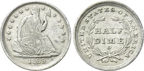 UNITED STATES. SILVER. Half Dime (1839). Philadelphia. Liberty seated with stars type.