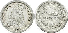 UNITED STATES. Half Dime (1845). Philadelphia. Liberty seated with stars type.