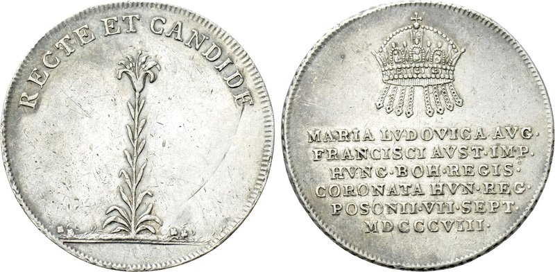 AUSTRIA. Franz I (1808-1835). Due to the coronation of his wife Maria Ludovica 1...