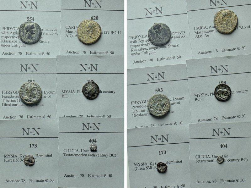 6 Coins. 

Obv: .
Rev: .

. 

Condition: See picture.

Weight: g.
 Dia...