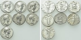 7 Denari of Hadrian and Antoninus Pius.