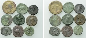9 Roman Fractional Coins; Semisses and Quadrantes.
